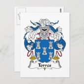 Torres Familienwappen Postkarte (Vorne/Hinten)