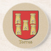 Torres Heraldic Shield Sandstein Untersetzer (Vorne)