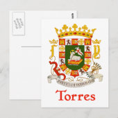 Torres Shield von Puerto Rico Postkarte (Vorne/Hinten)