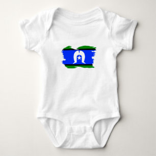 Torres Straight Islander Flag Grunge Baby Strampler