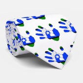 Torres Strait Islander Flag Hand Print Silhouette Krawatte (Gerollt)