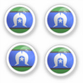 Torres Strait Islands Glossy Circle Flag Aufkleber (Vorderseite)