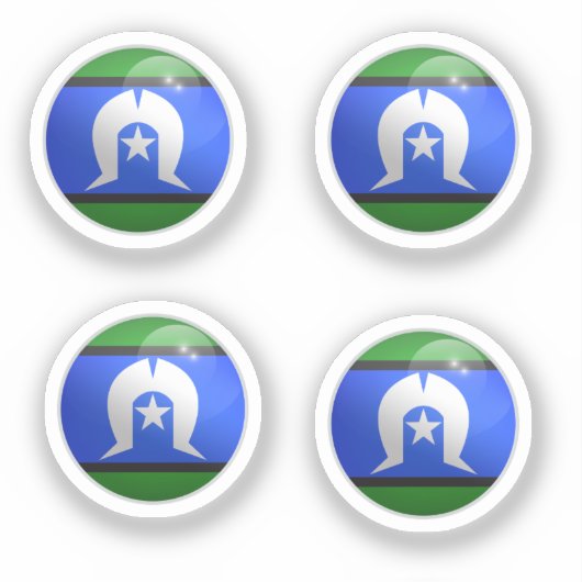 Torres Strait Islands Glossy Circle Flag Aufkleber (Vorderseite)
