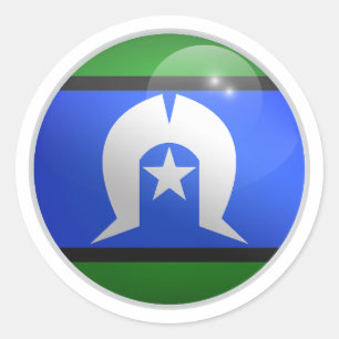 Torres Strait Islands Glossy Circle Flag Runder Aufkleber
