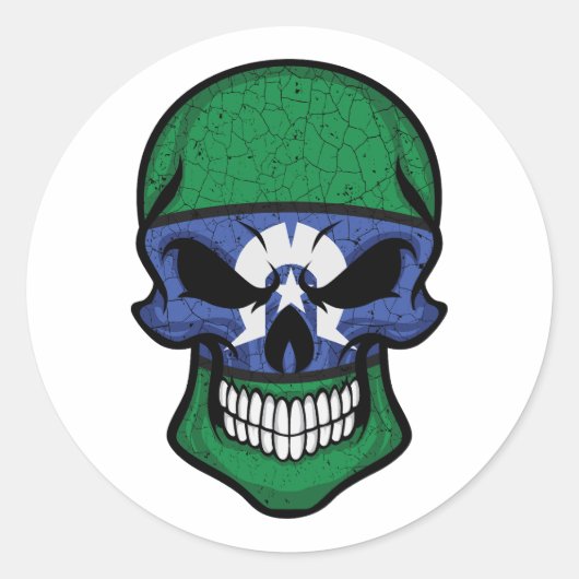 Torres Strait Islands Lächeln Schädelflagge Runder Aufkleber (Vorderseite)