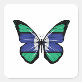 Torres Strait Islands Schmetterlingsflagge Quadratischer Aufkleber