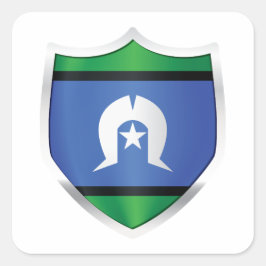 Torres Strait Islands Silver Shield Flag Quadratischer Aufkleber
