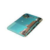 Torrevieja in Orange und Turqoise Badematte (Schrägansicht)