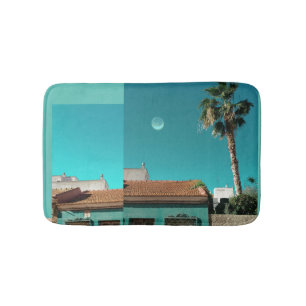 Torrevieja in Orange und Turqoise Badematte
