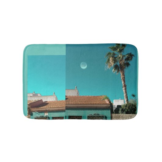 Torrevieja in Orange und Turqoise Badematte (Vorderseite)