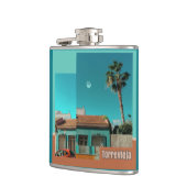 Torrevieja in Orange und Turqoise Flachmann (Links)
