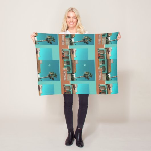 Torrevieja in Orange und Turqoise Fleecedecke (Beispiel)