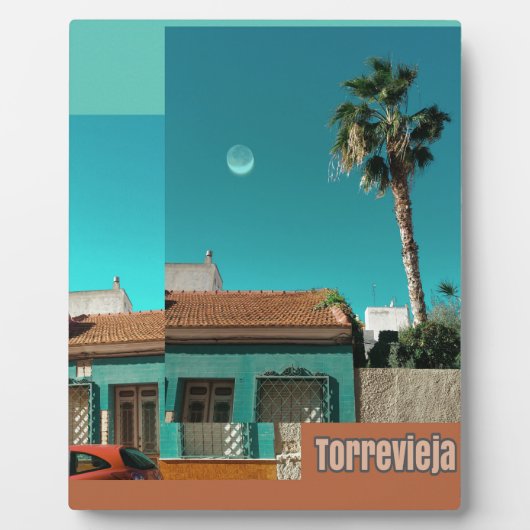 Torrevieja in Orange und Turqoise Fotoplatte (Vorderseite)