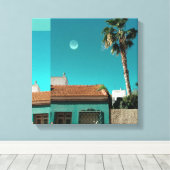 Torrevieja in Orange und Turqoise Leinwanddruck (Insitu (Holzboden))