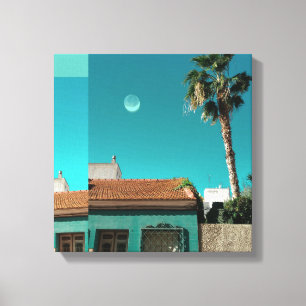 Torrevieja in Orange und Turqoise Leinwanddruck