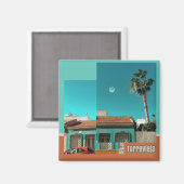 Torrevieja in Orange und Turqoise Magnet (Vorderseite/Rückseite)
