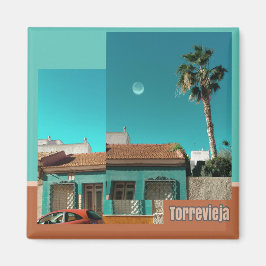 Torrevieja in Orange und Turqoise Magnet