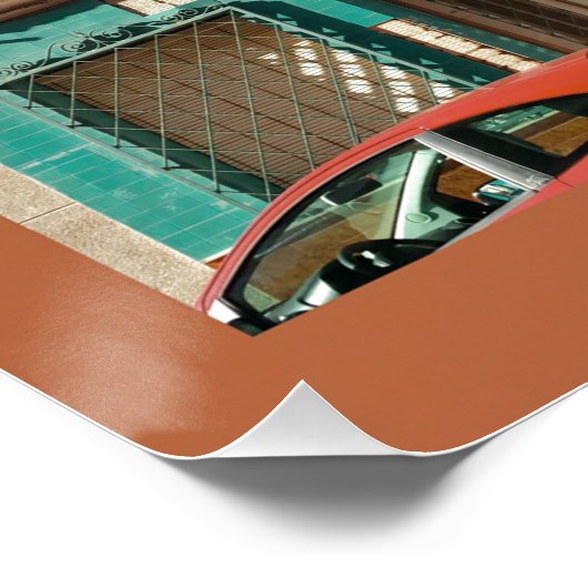 Torrevieja in Orange und Turqoise Poster (Ecke)