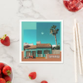 Torrevieja in Orange und Turqoise Serviette (Beispiel)