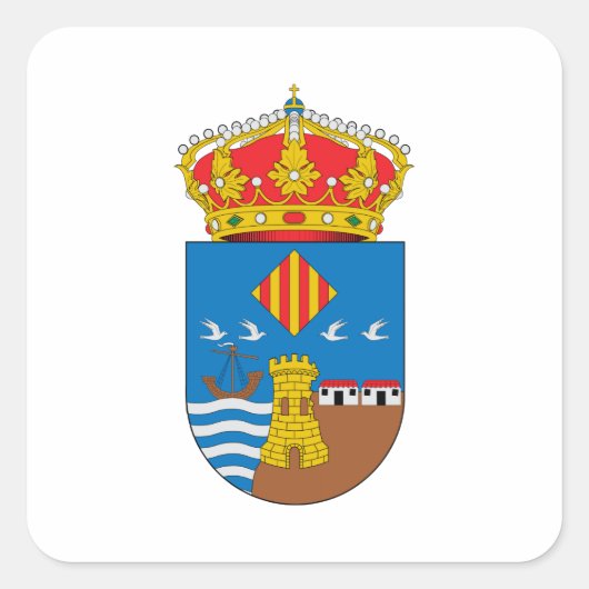 Torrevieja (Spanien) Wappen Quadratischer Aufkleber (Vorderseite)
