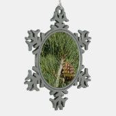 Torrey Pine Closeup California Botanical Schneeflocken Zinn-Ornament (Links)