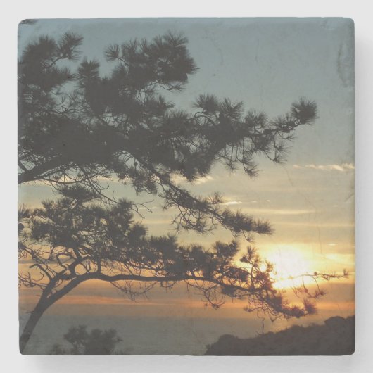 Torrey Pine Sunset I California Landscape Steinuntersetzer (Vorderseite)