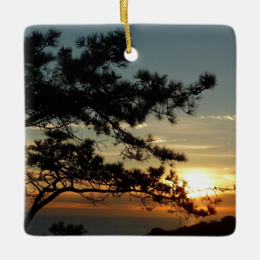 Torrey Pine Sunset I California Landschaft Keramikornament (Vorderseite)