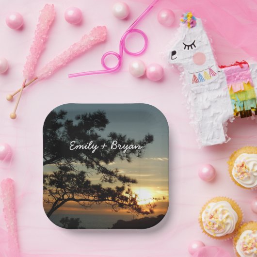 Torrey Pine Sunset I California Landschaft Pappteller (Party)