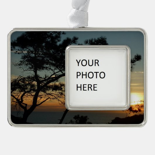 Torrey Pine Sunset I California Landschaft Rahmen-Ornament Silber (Vorderseite)