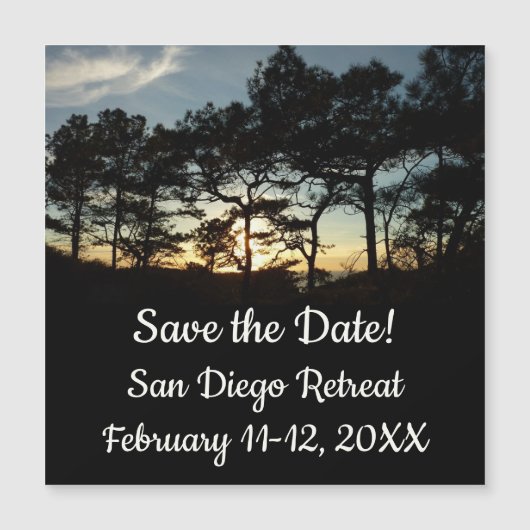 Torrey Pine Sunset II Kalifornien Landschaft Magnetkarte (Vorderseite)