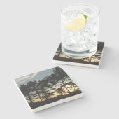 Torrey Pine Sunset II Kalifornien Landschaft Steinuntersetzer (Seitenansicht)