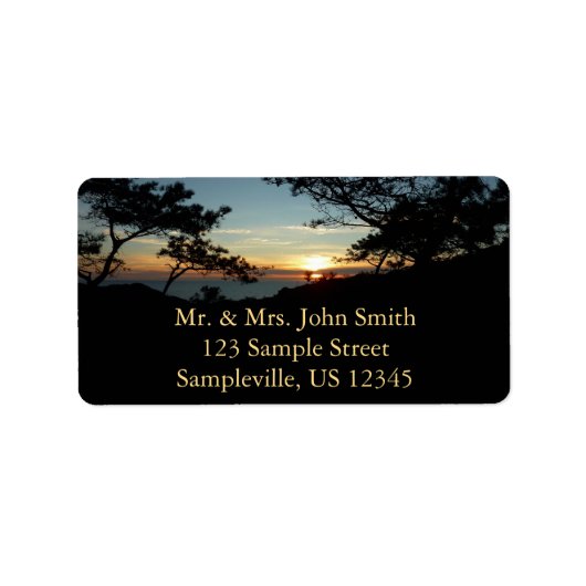 Torrey Pine Sunset III California Landschaft Adressaufkleber (Vorne)