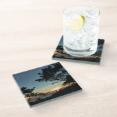 Torrey Pine Sunset III California Landschaft Glasuntersetzer (Schrägansicht)