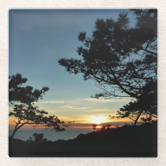 Torrey Pine Sunset III California Landschaft Glasuntersetzer (Vorderseite)