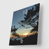 Torrey Pine Sunset III California Landschaft Quadratische Wanduhr (Winkel)