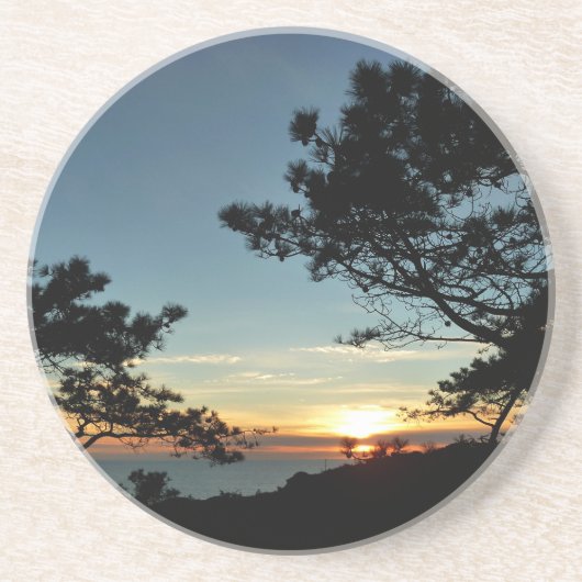 Torrey Pine Sunset III California Landschaft Sandstein Untersetzer (Vorne)