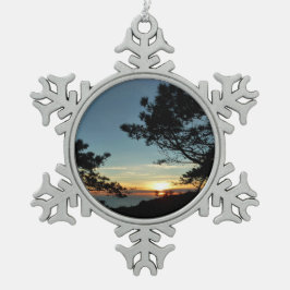 Torrey Pine Sunset III California Landschaft Schneeflocken Zinn-Ornament