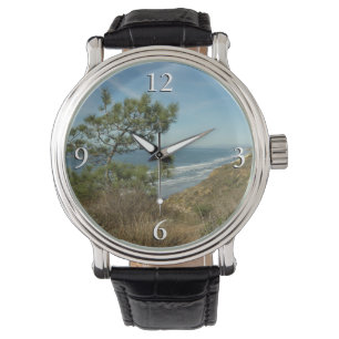Torrey Pine und California Coastline Landschaft Armbanduhr