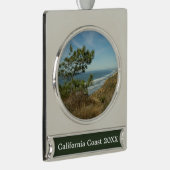 Torrey Pine und California Coastline Landschaft Banner-Ornament Silber (Rechts)