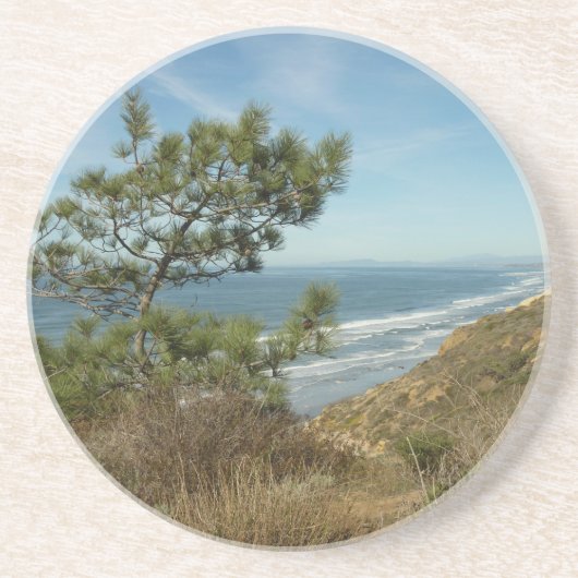 Torrey Pine und California Coastline Landschaft Getränkeuntersetzer (Vorne)