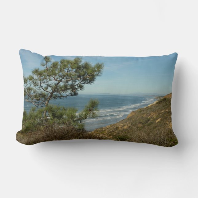 Torrey Pine und California Coastline Landschaft Lendenkissen (Vorderseite)