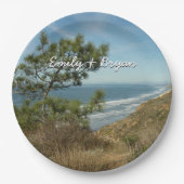 Torrey Pine und California Coastline Landschaft Pappteller (Vorderseite)