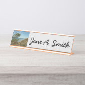 Torrey Pine und California Coastline Landschaft Schreibtischnamensplakette (Vorderseite )