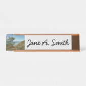 Torrey Pine und California Coastline Landschaft Schreibtischnamensplakette (Vorderseite )