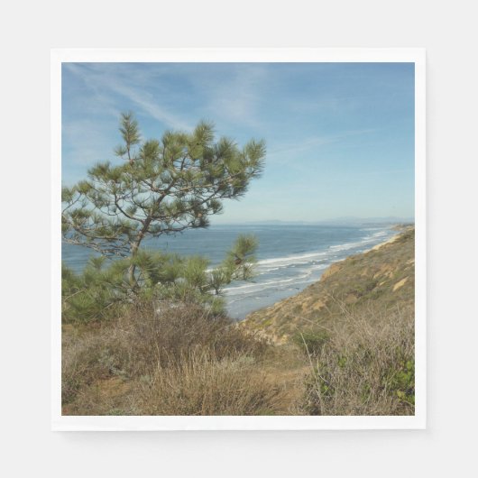 Torrey Pine und California Coastline Landschaft Serviette (Vorderseite)