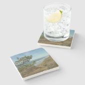 Torrey Pine und California Coastline Landschaft Steinuntersetzer (Seitenansicht)