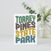 Torrey Pines Staat Park Retro Wave Postkarte (Stehend Vorderseite)