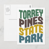 Torrey Pines Staat Park Retro Wave Postkarte (Vorne/Hinten)