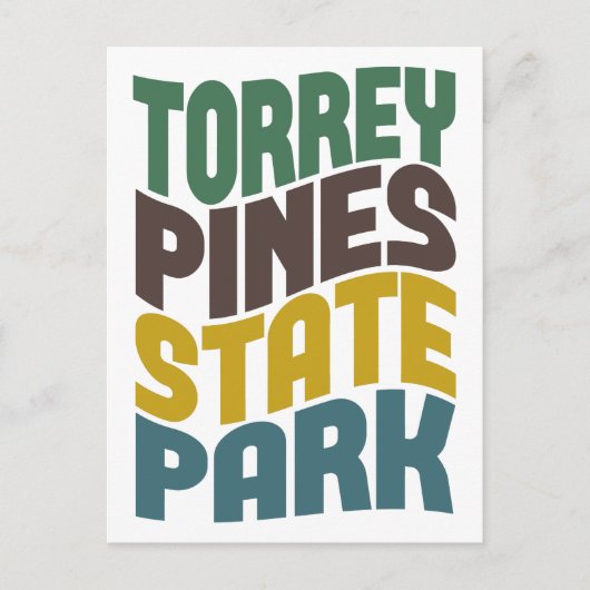 Torrey Pines Staat Park Retro Wave Postkarte (Vorderseite)