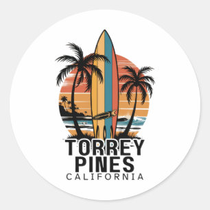 Torrey Pines Strand Kalifornien Surfen Surfer Runder Aufkleber
